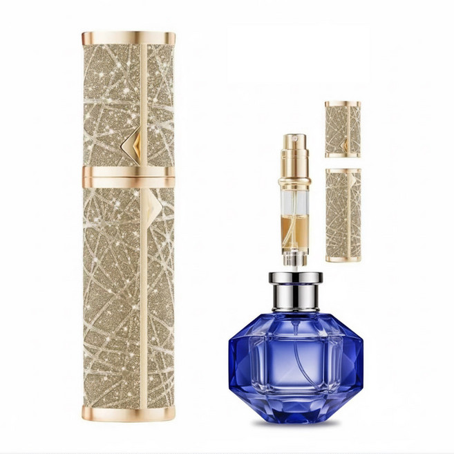 네일룸 글리터 펌핑식 향수공병 5ml 충전 리필 향수공병, 1개, #3 골드