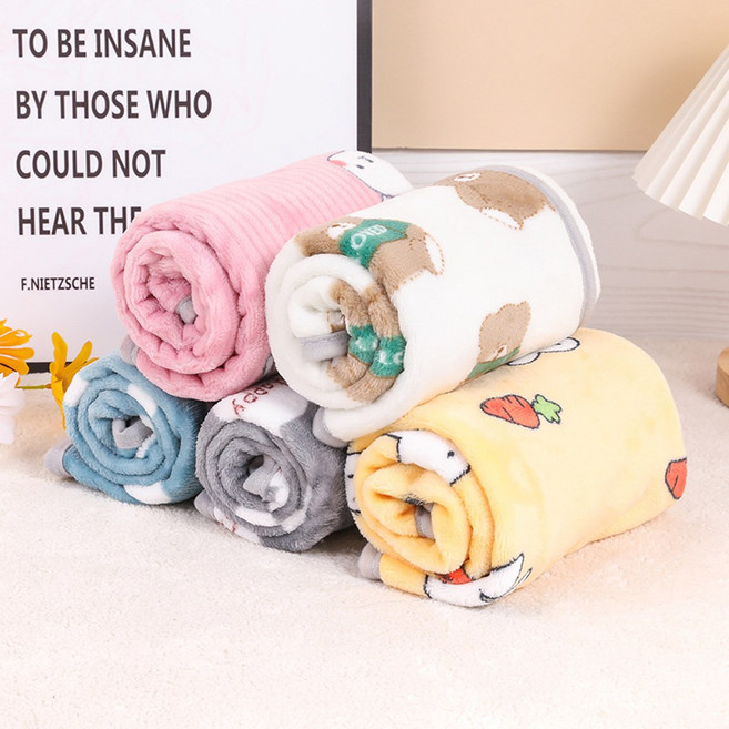 써티이얼즈 강아지 고양이 극세사 이불담요 부드러움 가벼움 보온성 사계절, 핑크토끼, 1개, 핑크토끼