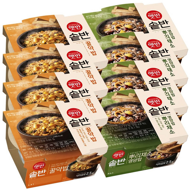 햇반 솥반 뿌리채소 영양밥 200g x 4p + 꿀약밥 210g x 4p 세트, 2세트