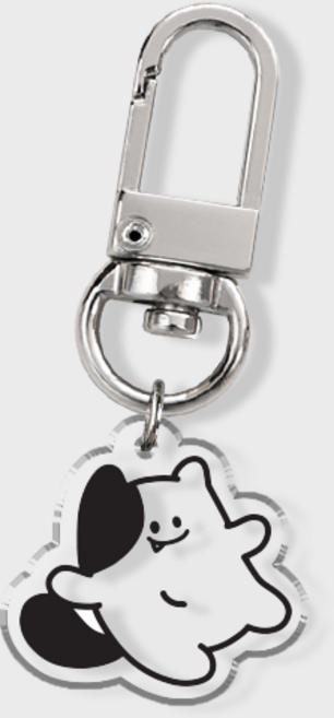 핫티몰 귀여운 호랑이 토끼 곰돌이 공룡 강아지 동물 캐릭터 소녀 얼굴 라인 드로잉 가방 악세사리 아크릴 키링 에어팟 키링 키홀더 커플 우정 열쇠고리, 쵸비, 1개