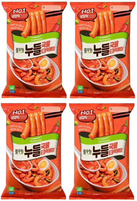 풀무원 밀 누들 국물 떡볶이 480g X 4 캠핑요리 간편한 떡볶이