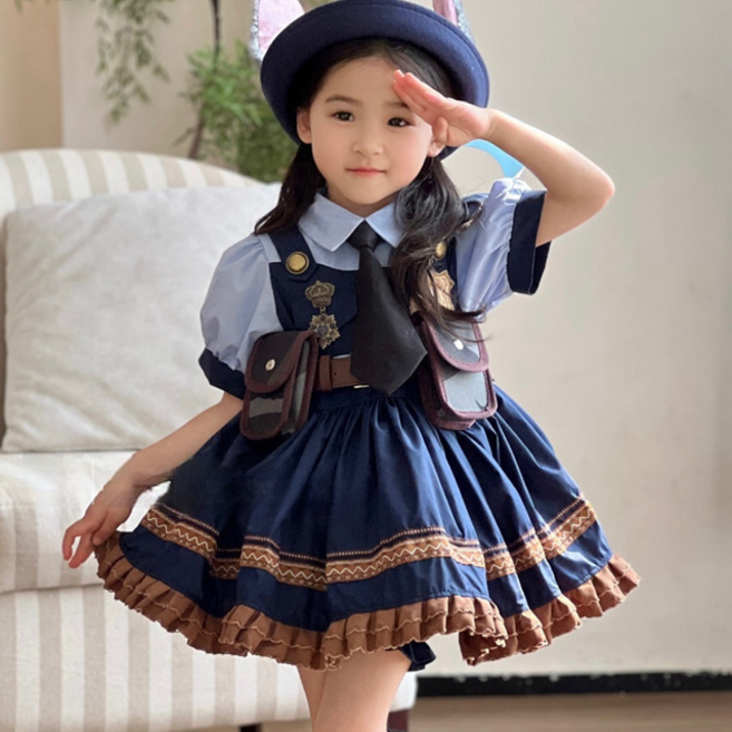 주토피아 주디 토끼 경찰 소녀 코스튬 코스프레 의상 유치원 어린이집 학교 공연 발표 단체복