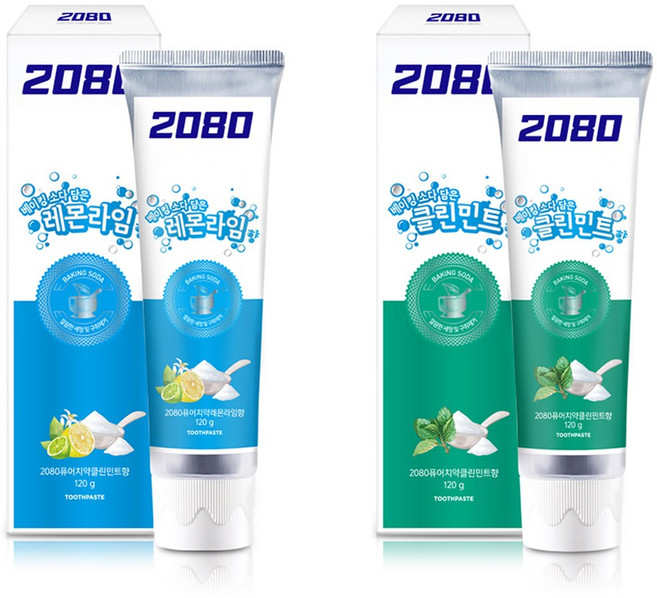 애경 베이킹소다 치약 2080 레몬라임 클린민트향, 클린민트향 120g, 30개, 120g