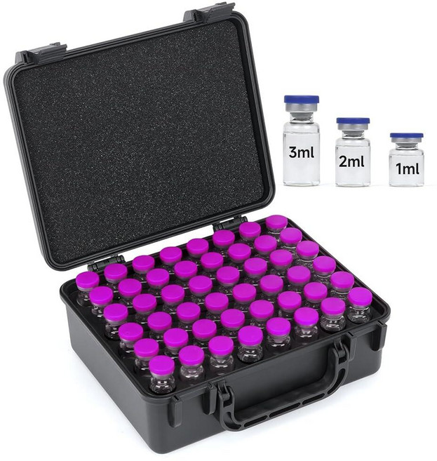 LengKe 3ML Peptide Case for Fridge – 49 Slot Travel Case Fits 1ml 2ml 3ml Vials Storage Peptide, LengKe 3ML Peptide Case for Fr