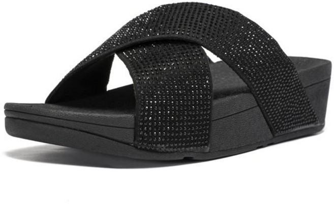 핏플랍 두꺼운 바닥 여성 슬리퍼 크로스 샌들 패션 다용도 외출용 캐주얼 진짜 가죽 슬리퍼