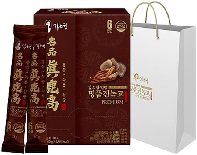 김소형원방 명품진녹고 프리미엄 100포 (쇼핑백포함) 스틱형 홍삼 녹용 침향 진액, 100개