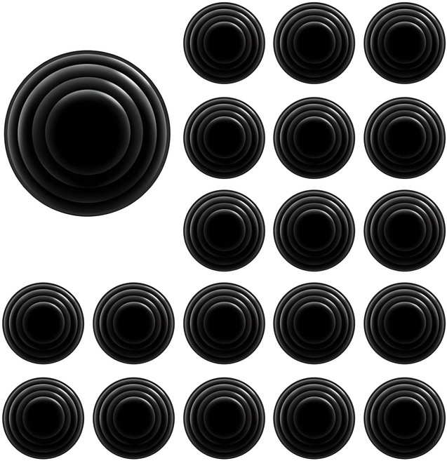 808 차량용 도어가드 자동차 문쾅 충격 소음 방지 패드, 블랙, 20개