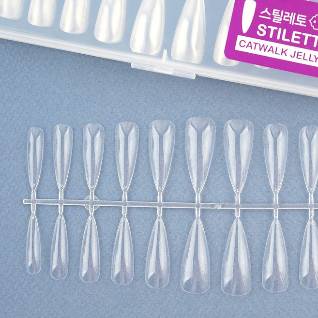 네일스토어 스틸레토 네일팁 240팁 말랑 말캉팁 투명 인조손톱, 1개, 1.스틸레토 240팁 W570