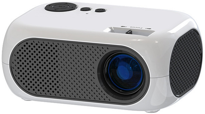 프로젝터 휴대용 캠핑용 프로젝터 휴대용 미니 빔프로젝터 가정용 캠핑용+무선미러링, 화이트