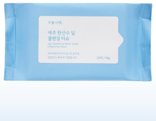 식물나라 제주 탄산수 딥 클렌징티슈, 식물나라 식물나라 제주 탄산수 딥 클렌징 티슈 20매, 1개