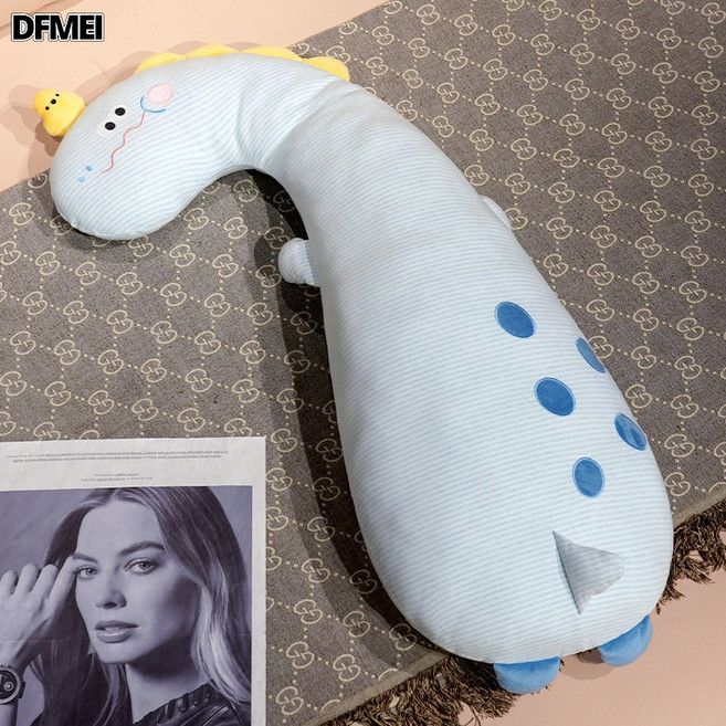 DFMEI 抱枕A類母嬰級側睡枕頭女生睡覺夾腿專用孕婦兒童靠枕大公仔長條, 恐龍120cm