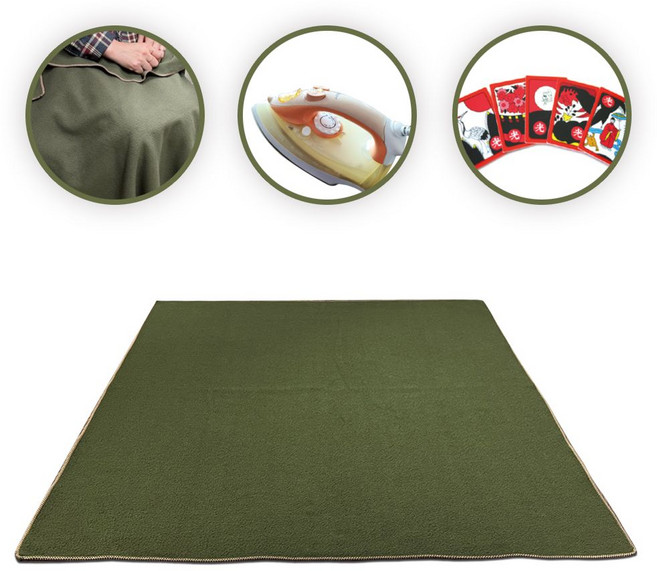 다용도 군용 모포 휴대 담요 고스톱 화투 다림질 캠핑, 초이스토어 카키(초록), 1개