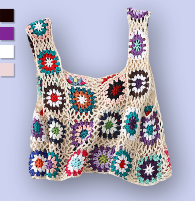 글램띵 크로쉐 여성 크롭 뷔스티에 바캉스 비치웨어