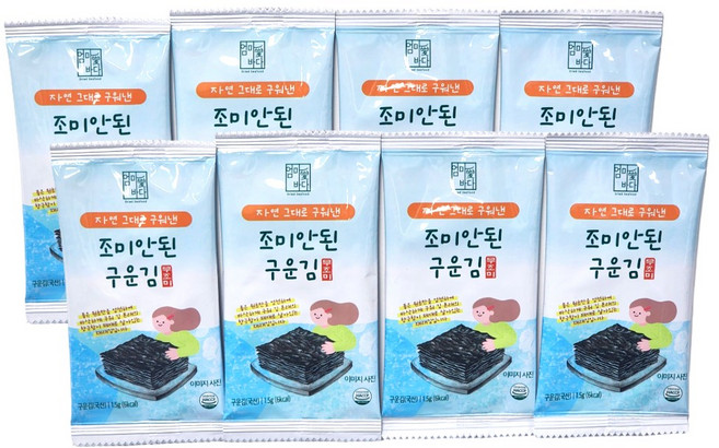 엄마애바다 구운 무조미김 참치김 아기반찬 에코패키지 56봉, 1.5g
