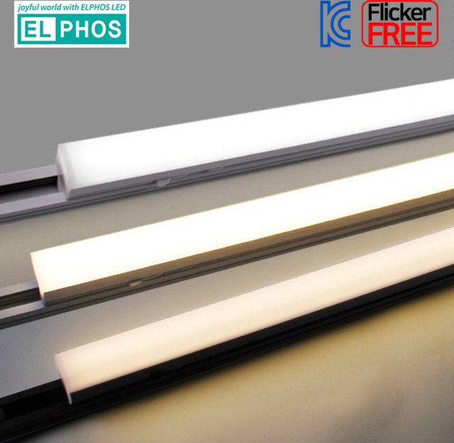 엘포스 LED 티라인 TS라인 레일 사각 T5 레일등 600mm 슬림 레일 일자등, 1개, 화이트바디, 주광색