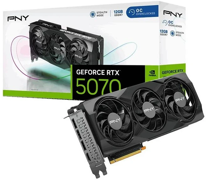 PNY GeForce RTX 5070 顯示卡 12GB GDDR7 OC Overclocked, PNY RTX 5070 12G OC Triple Fan
