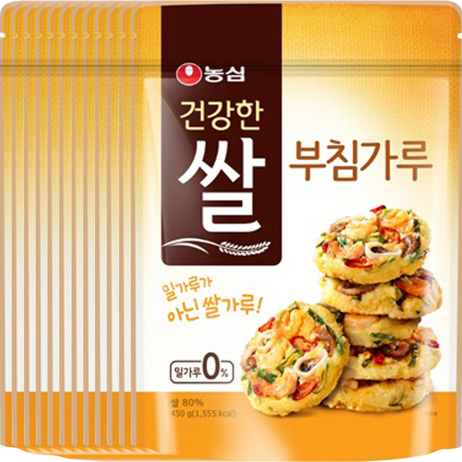 농심 건강한 쌀 부침가루, 450g, 12개