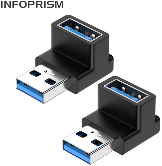 INFOPRISM / USB 3.1 C타입 A타입 각도 변환 젠더 90도 180도 L형 U형 ㄱ형 IA-922, 2개