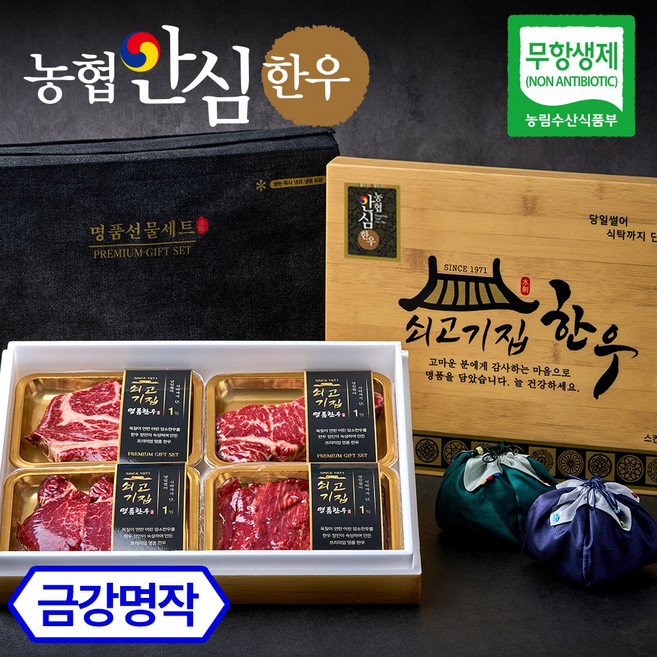 [농협안심한우] 쇠고기집 무항생제 인증 한우 선물세트 소고기 명절선물, 2-A) 금강명작 실속, 1세트