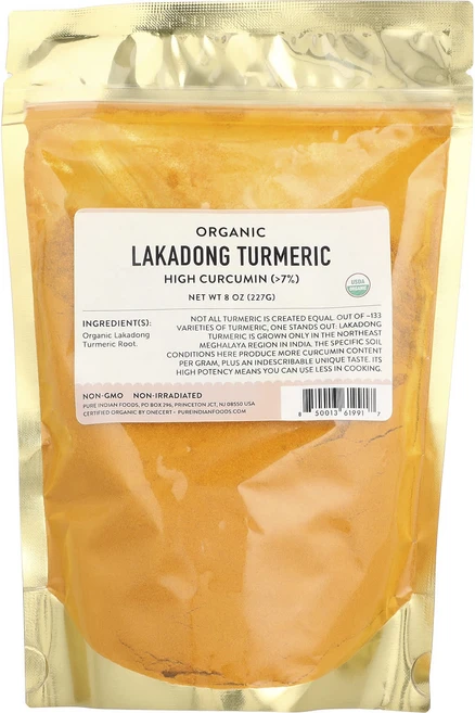건강챙기세요 Pure Indian Foods 유기농 라카동 강황 227g(8oz) 백살까지오래오래, PureIndianFoods유기농라카동강황227g8oz, 227g, 1개 - 쿠팡