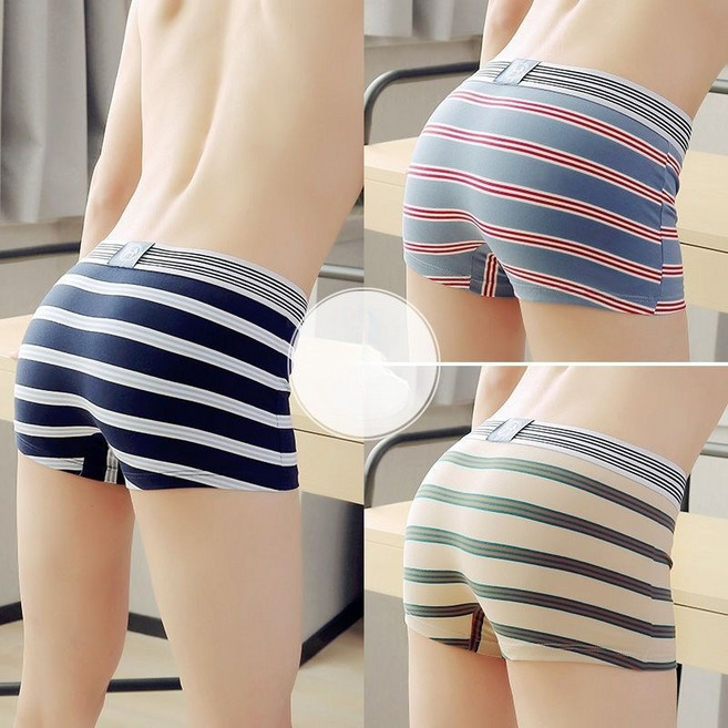 모몰라티 남성 줄무늬 드로즈 팬티 속옷 3장 세트