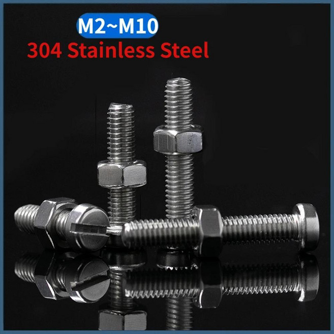 슬롯 치즈 머신 나사 볼트 육각 풀 너트, 1개, 5. M4(10sets) / C. 55mm