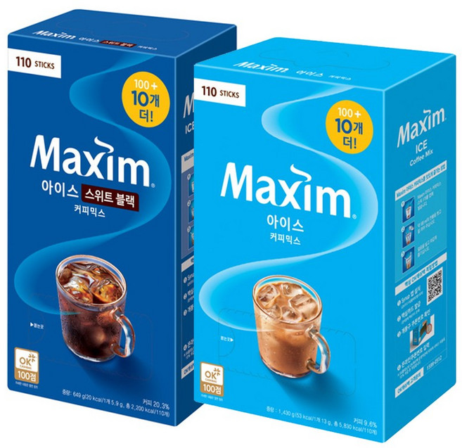 맥심 아이스믹스 100T+아이스블랙 100T, 1세트