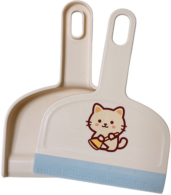 루메트 실리콘 미니 쓰레받기 빗자루 세트 틈새 청소 도구, 블루, 1세트