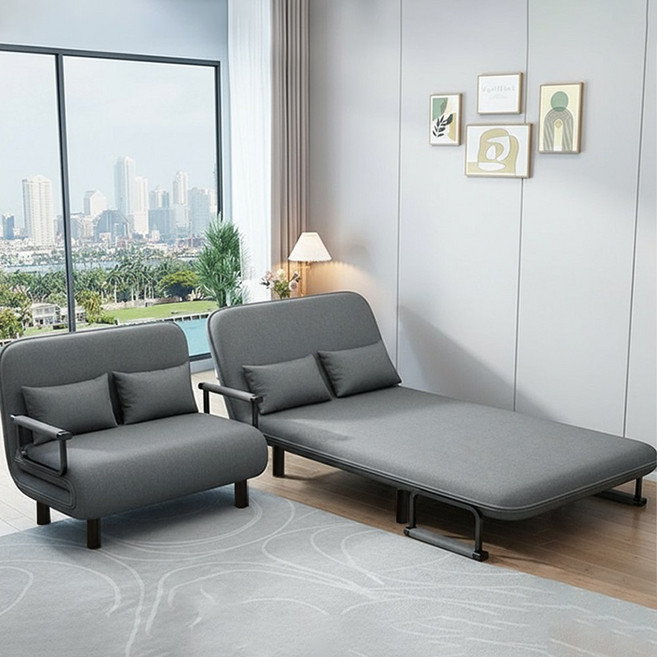 Takata 1~2인용 패브릭 접이식 소파베드 리클라이너 공간절약 폴딩침대