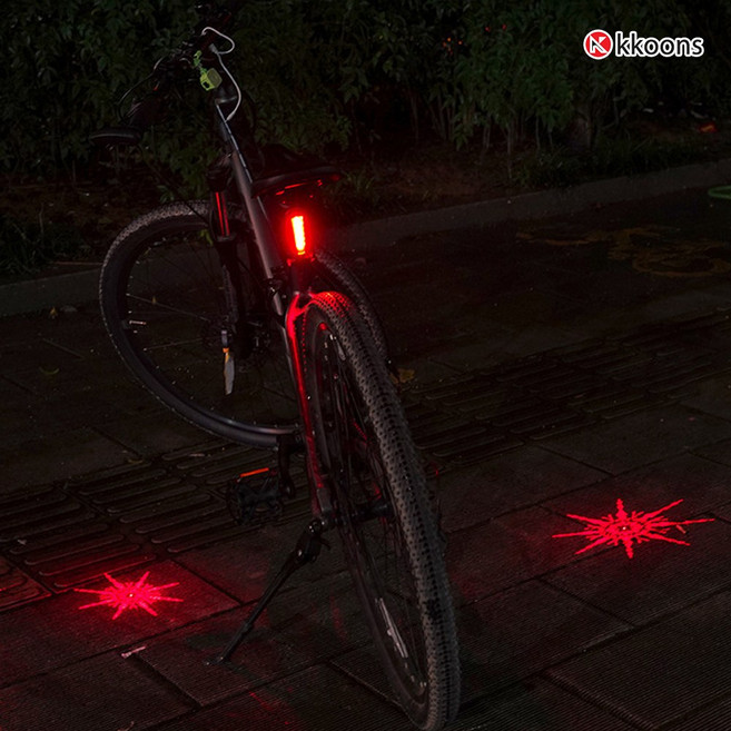 꾼스 눈꽃 자전거 후미등 깜빡이 안전등 야간 라이딩 백라이트, 1개, LED눈꽃에디션