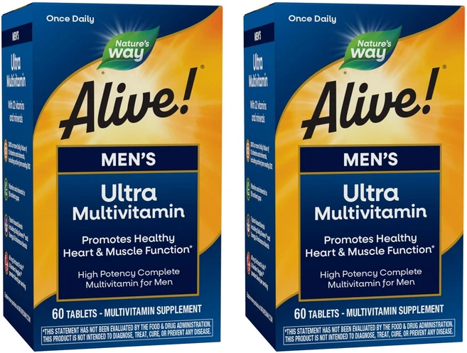 네이쳐스웨이 얼라이브! 맨 울트라 포텐시 멀티 비타민 타블렛, 60정, 2개 - 쿠팡