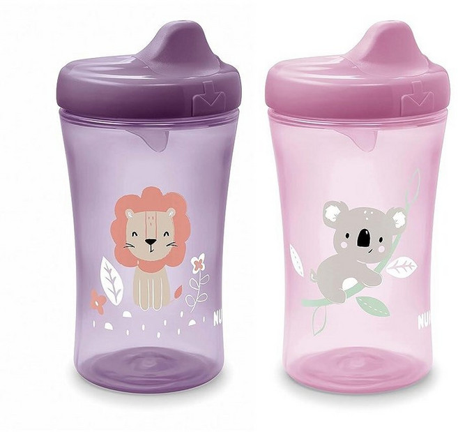 NUK 액티브 하드 스파우트 시피 컵 283.5g(10온스) 1팩 9개월 이상, Lion & Koala