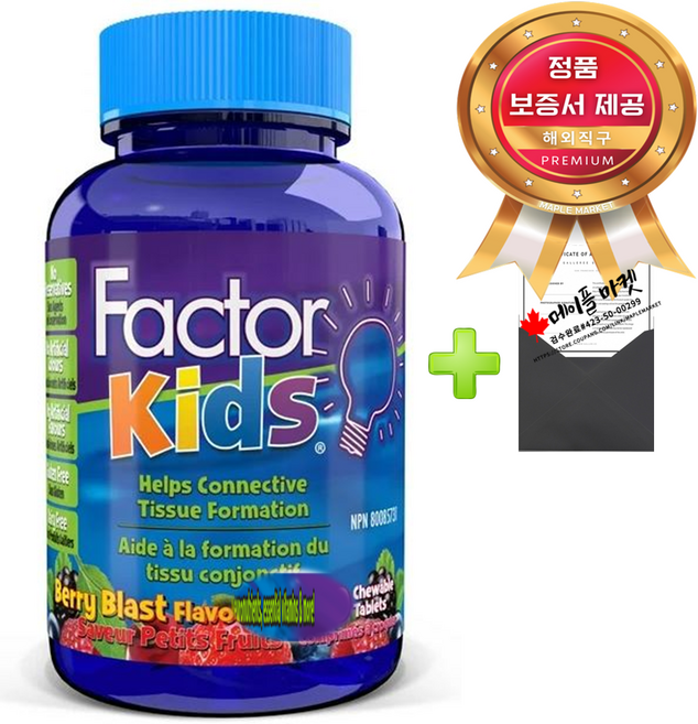 포커스팩터 어린이 두뇌 영양제 츄어블 120정+정품보증서, 120정, 1개