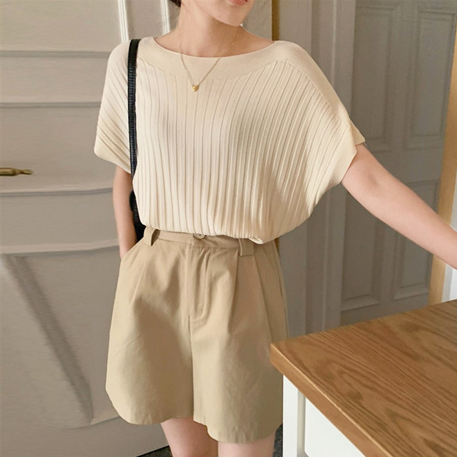 메이킹유 반팔 여름 스웨터 루즈핏 W5024그리팅니트