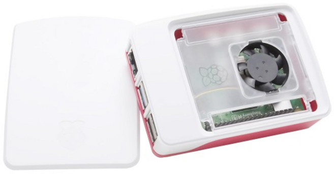 공식 라즈베리 파이 케이스 레드 화이트 ABS 플라스틱 보호 커버 히트싱크 팬 포함 라즈베리 파이 5용