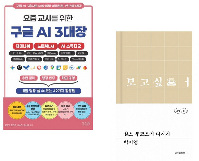 (송명신) 요즘 교사를 위한 구글 AI 3대장_제미나이 노트북LM AI 스튜디오 + (박지영) 찰스 부코스키 타자기 (전2권)