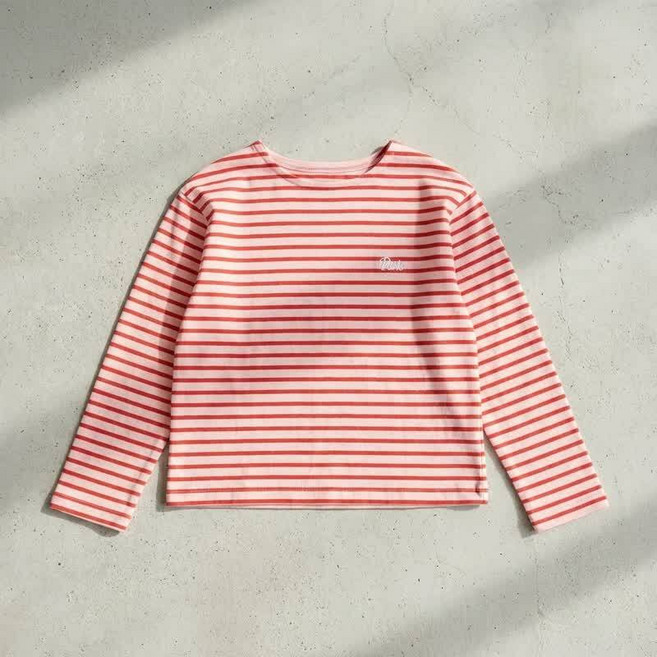 탑텐 키즈 유아 아동 주니어 쿨에어 코튼 스트라이프 긴팔티 MKF2TS2001 No.1756343