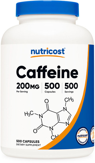 nutricost 咖啡因 200毫克 膠囊, 1個, 500錠