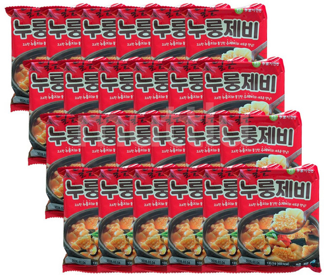 이가자연면 얼큰 누룽제비, 133.5g, 24개