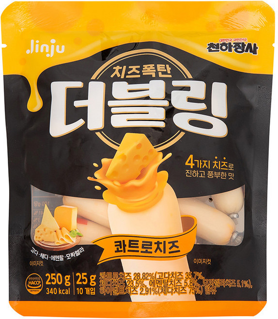 진주 천하장사 더블링 콰트로치즈 (), 25g, 10개