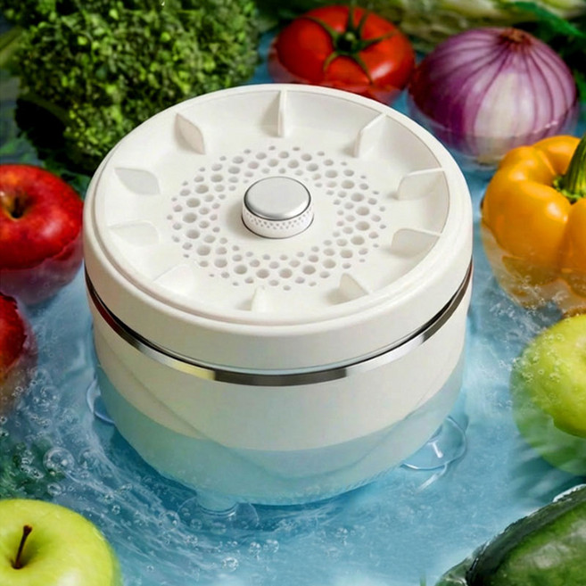 Darlisex 과일 야채 세척기 초음파 무선 식재료 정화기 휴대용 자동 고추 세척기, WS-090