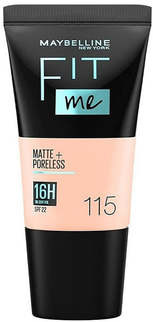 Maybelline Maybelline New York Fit Me Matte Liquid Foundation, 18ml, Shade 115 Ivory, 1개