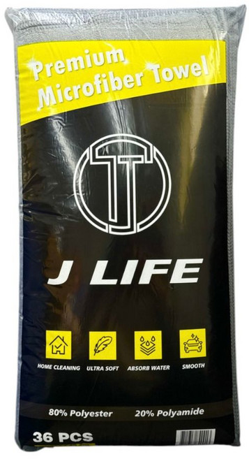 J LIFE 多功能質感纖維布 40x40cm 超細纖維清潔布 擦車布 吸水布, 灰色, 1個