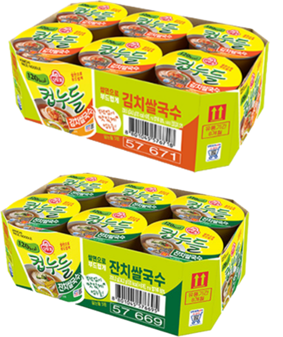 [자뻑몰] 오뚜기 컵누들 김치쌀국수 6개 34.8g + 잔치쌀국수 6개 34.2g