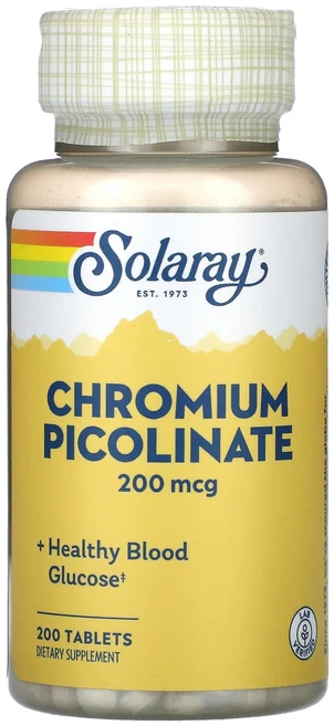Solaray 피콜린산크로뮴 200mcg 200정, 1개 - 쿠팡