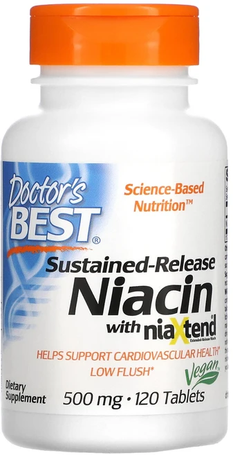 Doctor's Best 서방형 니아신 niaXtend 함유 500mg 120정, 1개 - 쿠팡