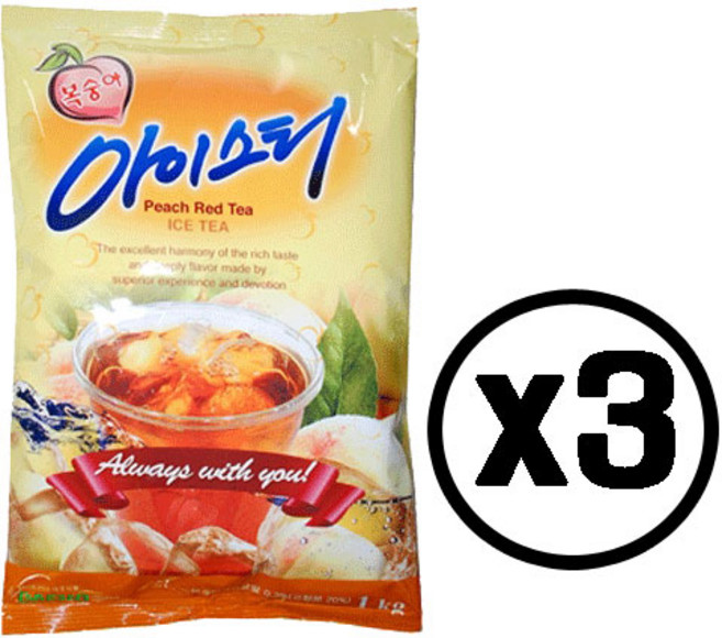 대호 복숭아 아이스티 1kg X 3개 차음료 에이드, 1개입