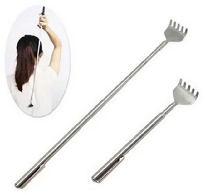 효자손 등긁개 스테인레스 스틸 소재 휴대용 받이 마사지기 사이즈 조절 가능 가려움증 스크래처 펜 클립 마사지 도구 건강 관리, 01 1 PCS