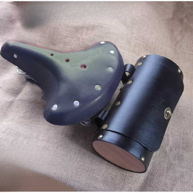 자전거 가죽가방 원목 핸들바백 안장가방 빈티지 클래식 핸들가방 가죽 브롬톤 바이크 kaile, 1개, 13. 짙은 갈색 가죽 측면