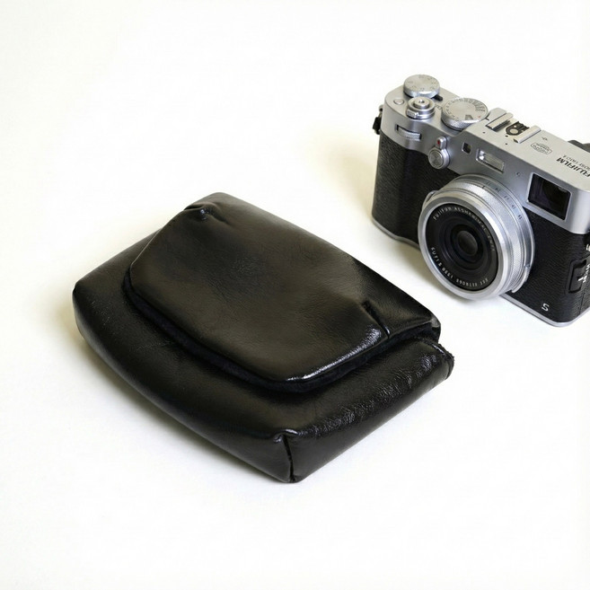 마켓세일러 카메라 파우치 똑딱이 케이스 컴팩트 가방 X100VI GR3 파워샷V1 호환, 대형, 블랙, 1개